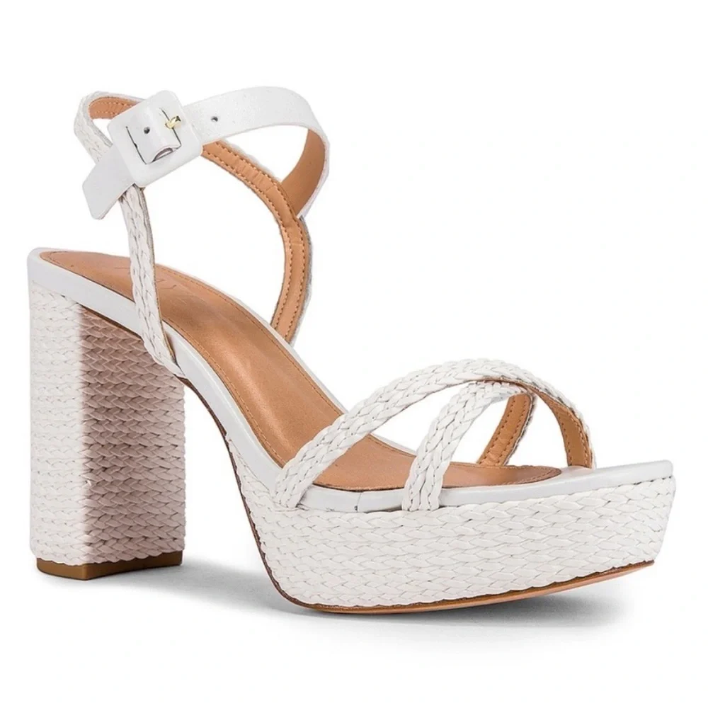 RAYE x Revolve Camilla Platform Braided Heel in White